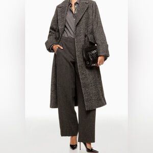 NVLT Black and White Herringbone Trench Coat